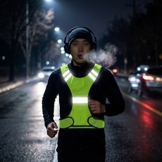 야간 러닝 반사 조끼 경량 (고급형), 1개, green