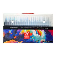 [메잌미] 캘리그라피 칼라붓펜 브러쉬, 1개, 72색