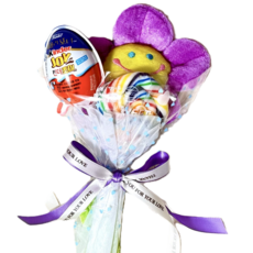 [SSY] 선물포장 - 학예회 발표회 재롱잔치 졸업식 킨더조이&사탕 꽃다발 어린이 유치원 학교 학원 발레, 보라꽃