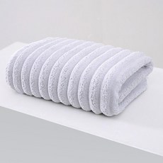 珊瑚絨加大浴巾 140x70cm 成人柔軟親膚吸水快乾, 1個, 長140款70淺灰色,超細縴維 一擦卽幹