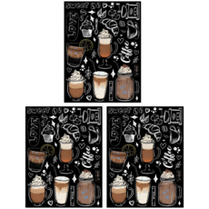 유리 창문 부착 커피 까페 스티커 40cmx30cm, 혼합(S2323), 3세트