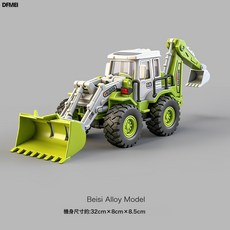 DFMEI 合金拖車玩具兒童聲光平板運輸車道路救援車男孩清障車工程玩具車, 1個, 合金綠色兩用車(合金推鬥帶燈光音效):如圖