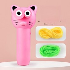 데일리모노셀 짚스트링 장난감 무중력 로프 로프건, 1개, 배터리 캣 허니피치핑크 3칸 5호 배터리