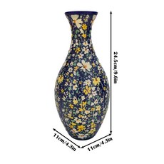 【開發票/統編】3D花瓶拚圖 客廳插花擺件 DIY手工禮物 環保材質 無膠水組裝, 藍色碎花