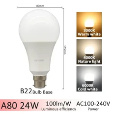 1-20pcs E27 B22 기본 LED 3 색상 조정 전구 AC110V 220V 3CCT(3000K 4000K 6000K) 메모리 기능 색온도 재, 10 24W B22, 02 1pcs, 01 AC100-240V