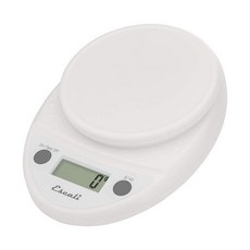 Escali 프리모 정밀 주방 저울 크롬 LCD 디지털 화면 20 x 15 x 3cm (P115C), 화이트, 1개