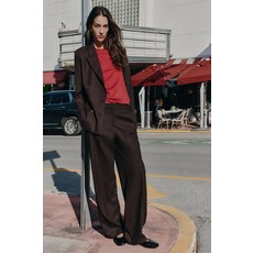 ZARA 숄더 패드 더블 브레스트 블레이저 - 브라운 2198/515/700