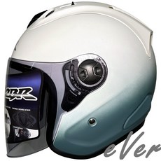 CBR S-90 RX-7 雙色安全帽 平白藍灰綠 漸層 R帽 雙D扣《遠古騎士》, S(55~56cm), 1個