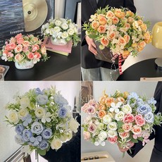 옆집샵 설렘 꽃다발 조화 인테리어 플라워 부케, 핑크랜덤(한 다발)