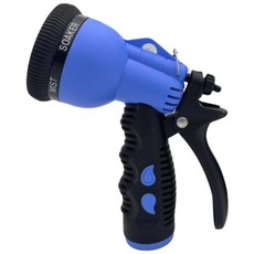 ChinDao 六段式園藝噴水槍 多功能澆花洗車灑水槍 省力舒適握把設計, 1個, 藍+綠+黑