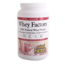 natural Factors 乳清蛋白粉 草莓, 907克