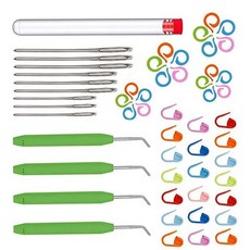 LMDZ 바늘 직기 철강 큰 눈 바느질 바늘 뜨개질 스티치 마커 Knifty 짜는 사람을위한 뜨개질 직조기 후크, 보여진 바와 같이, 1개