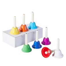 八音 八色 手搖鈴 手搖鐘 律音鐘 旋律鐘 碰鐘 碰鈴 鈴噹 音樂啟蒙 奧福樂器 ORFF 奧福 兒童樂器, 1個, 14公分一般款, Multi-color