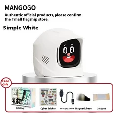 면도기 헤드 호환망고고 지능형 차량 장착 전자 애완동물 장식품 표정 변화가 가능한 트렌디한 동반 용, 05 하얀색