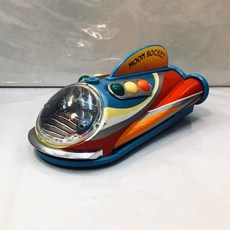 伍拾錢 發條鐵皮玩具 回力車 太空船系列 懷舊收藏 交換禮物 聖誕禮物 生日禮物, 1個, MOON ROCKET