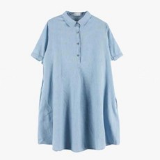 신비가 셔츠형임부복원피스 여름 루즈핏 임산부 반팔 셔츠 원피스