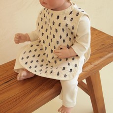 [무무앤두두] 조끼 턱받이 트리플거즈 7color(0~36개월), M(80~90), 1개, 리프인디고-M(80~90), 1개입