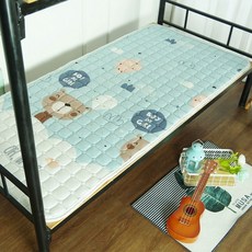 기숙사 매트 침대 바닥 이층 원룸 매트리스 차박 수면, 1cm, 행복한작은곰겹면직물양면