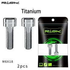 RISK 산악 자전거 크랭크 잠금 티타늄 나사 디스크 브레이크 캘리퍼스 고정 M6 x 18mm, 04 Titanium