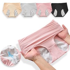 큰귀멍멍 아이스쿨 심리스 샘방지 위생 생리팬티 4종 세트