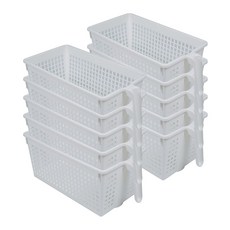 [為生活] 帶把手的多用途籃子 便於整理_深型（M）_Ivory X 10P