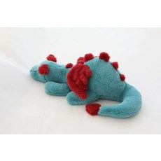 Zhijing 솜털 머리 파란색 pterosauria 드래곤 토끼 봉제 장난감 박제 사악한 빨간 소년 & amp;봉제 동물(Purple), 1개, 보라