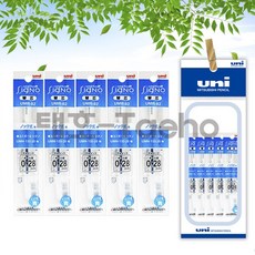 유니 시그노 노크 0.28mm 리필 세트, 1개, 0.28 청색 5개 세트