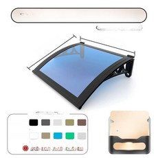 캐노피 빗물받이 처마 방수 어닝 투명 넥산 천막 지붕 비가림막 야외 고정 지지대 창고 브래킷 가림막 비막이, 150x120cm 2개