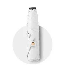 접는 우산 탄소 섬유 안티 UV 비 태양 우산 유행 휴대용 방풍 램프 여성과 남성 양산 우산, 01 금속섬유 복합재, 01 6천, 02 White