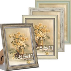 Vittanly21.6x27.9cm8.5x11인치사진액자4개세트 벽마운트용빈티지사진프레임 매트가있는디스플레이15.2x20.3cm6x8인치사진또는매트없음 21.6x120921, 8.5 x 11, 베이지