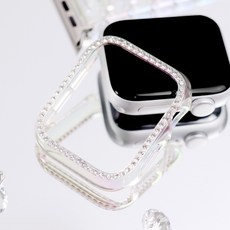 오르몽트 애플워치 큐빅케이스 큐빅 PC하프커버 슬림 다이아몬드, 오로라, 1개