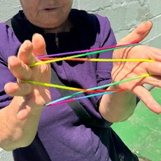 무지개 색상 실뜨기 놀이 실 손놀이 실뜨기 재료 어린이 놀이 실 손가락 놀이, 1개