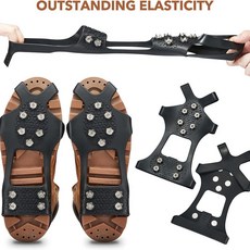 冰爪防滑10齒鞋套男女通用登山鞋釘雪地鞋冬天防滑釘