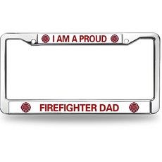 Proud Firefighter Dad 번호판 프레임 - 최초 응답자 부모 자동차 액세서리, 03-2026-018MY-311