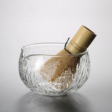 日式抹茶碗 帶嘴玻璃茶碗 陶瓷茶具配件 宋代點茶工具 茶筅立, 1個, 玻璃茶筅立透明,透明