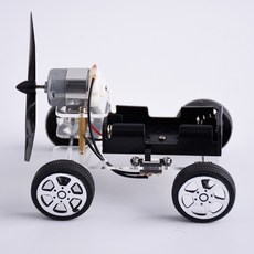 臺灣熱銷 博燃科敎木質益智科敎玩具diy小製作材料包兒童手工模型科學玩具, 風力小車材料包, 1個