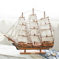 범선 프라모델 모형배 목재 공예 빈티지 완제품 수공예, 60A 신형 57x10x48cm 완제품, 1개