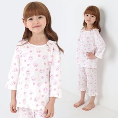 아트박스/프리미에팜 캐치! 티니핑 깡총핑 오가닉 순면 7부 실내복세트WH