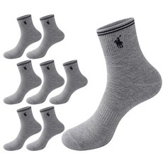 마상격구 남성 국산 스포츠 커버 중목 양말, 그레이, 8개