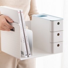 머츠샵 미니 간이 서랍 책상책꽂이 3color, 2. 토미 책상책꽂이_블루, 블루, 1단