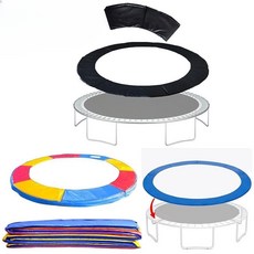 트램펄린 커버 원형 테두리 충돌방지 프레임 패드 라운드 블랙 트램펄린커버, 블루 - 직경 3.66m 12피트, 1개