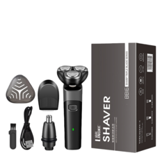 남성용 3in1 전기면도기 충전식 장시간 사용 여행 출장용, 블랙, ASD-302