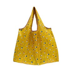 휴대용 접이식 장바구니 에코백 라지 대형 빅사이즈 쇼퍼백, 옐로 래빗, 1개