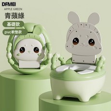 DFMEI 兒童馬桶寶寶坐便器男女孩通用起夜神器嬰兒專用訓練便盆小座便器, 綠色PVC軟墊:如圖