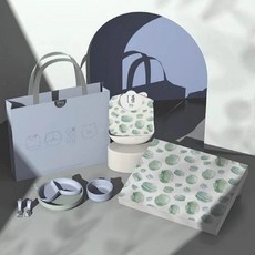Qlittle 寶寶餐具禮盒, 馬克龍薄綠, 1個