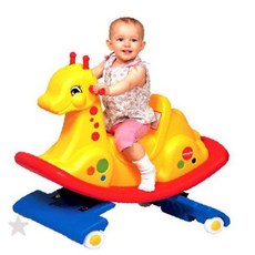 흔들 놀이 기린 디자인 유아용 탑승 완구 실내 운동 발달 놀이 기구, 1개, 상세페이지 참조