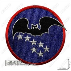 【ARMYGO】空軍第34飛行中隊 黑蝙蝠中隊 精緻模型 收藏佳品, 1個, 加車黑色(刺面)魔鬼氈, 黑色