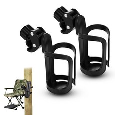 사냥용 나무 스탠드 컵 홀더 2개 나무 스탠드 또는 클라이밍 스틱에 쉽게 고정할 수 있음 드릴 필요 없음 360° 회전 병 홀더 필수 사냥 장비 액세서리(블랙), 사냥용 나무 스탠드 컵 홀더 2개, 또는 클라이밍 스틱