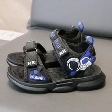 DFMEI 男童涼鞋夏季小學生休閒百搭沙灘鞋防滑實心軟底中大童小男孩涼鞋