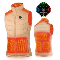 KOVNLO 여성용 온열 조끼 전기 재킷 (배터리 팩 미포함) 스마트 컨트롤러 라이트 아웃 포함 다크 블루 XL